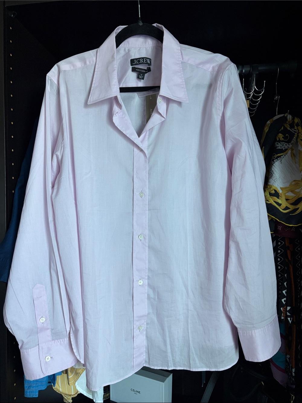 J.Crew Jules Classic Fit Shirt in Sateen- Peppermint Ice